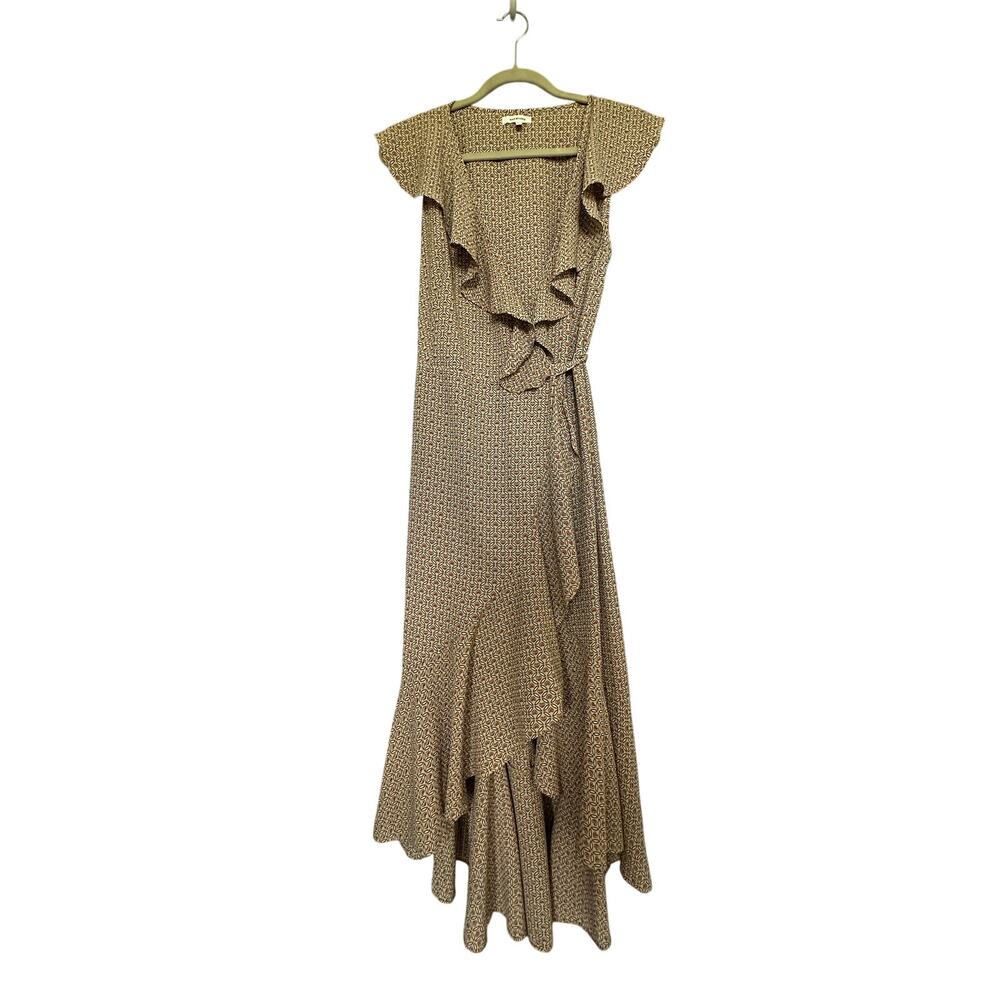 Max Studio Yellow Wrap Hi-Low Maxi Dress M